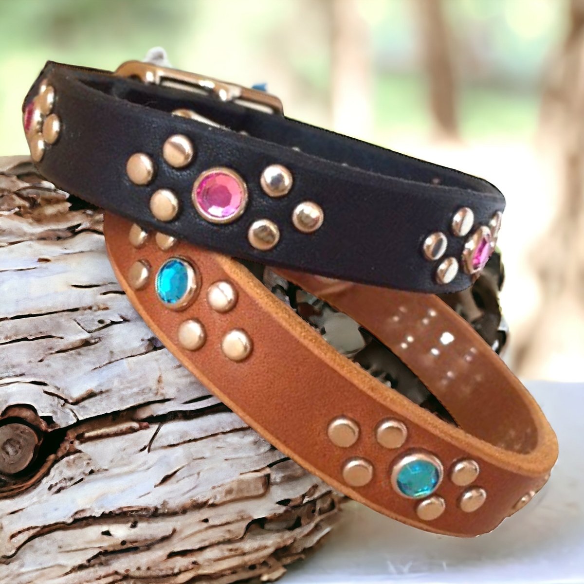 Flora Leather Dog Collar