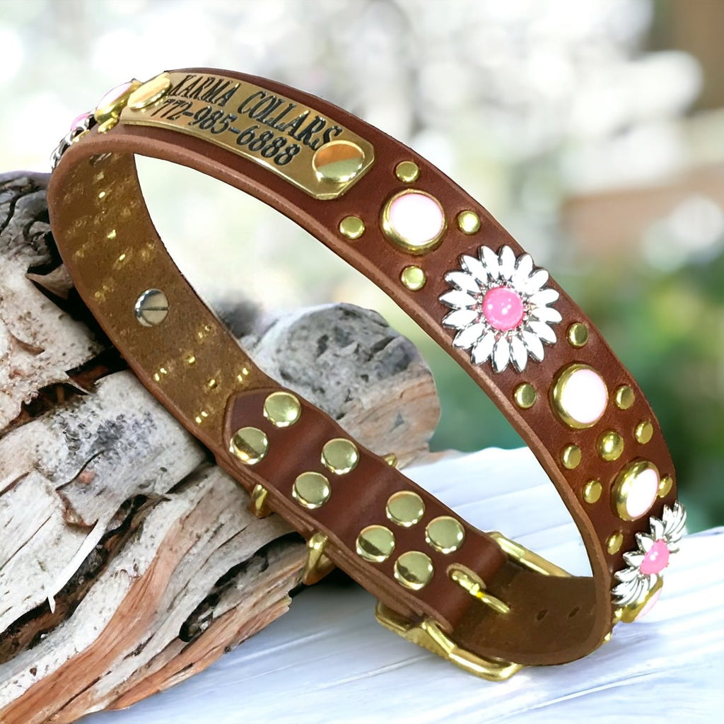 Personalized Leather Dog Collar Yessena