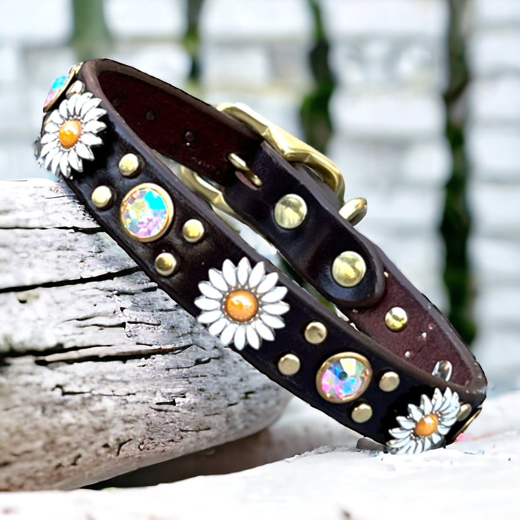 Leather Dog Collar Little Blossom