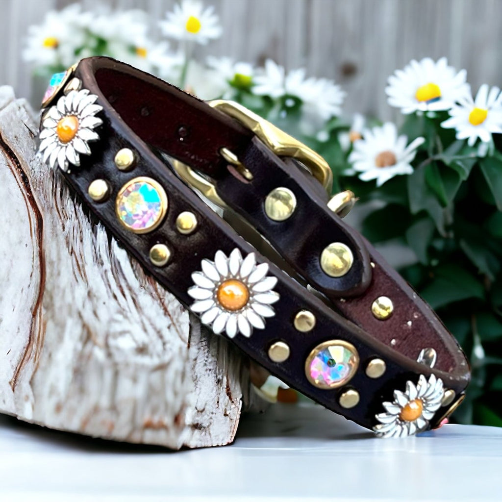 Leather Dog Collar Little Blossom