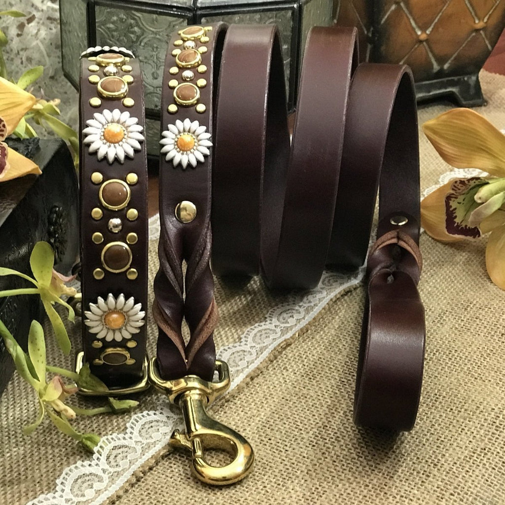 Designer Leather Dog Collar Yessena