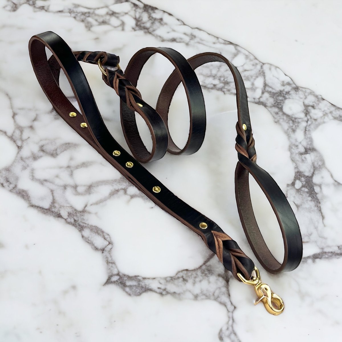 Double Handle Leather Leash
