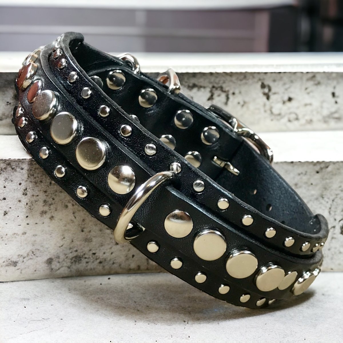 1.5" Havana Leather Dog Collar