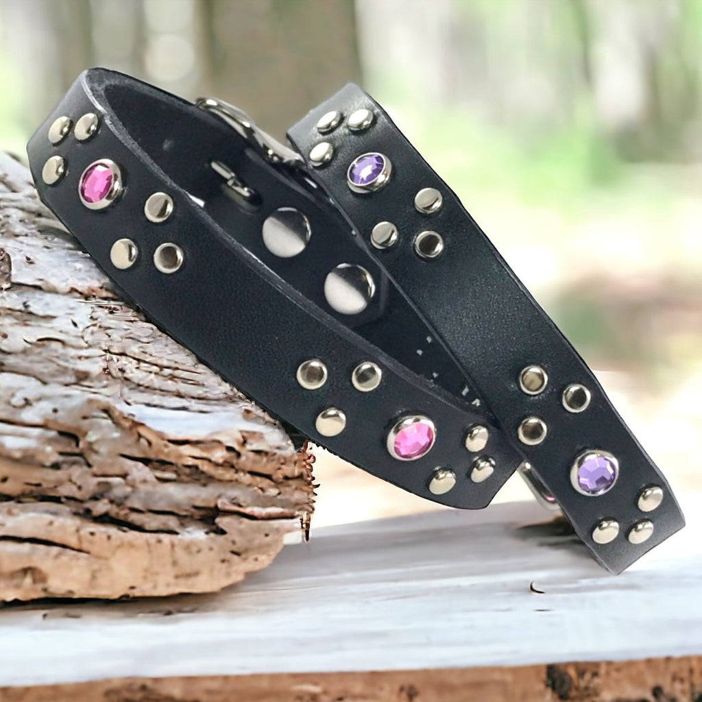 Flora Leather Dog Collar