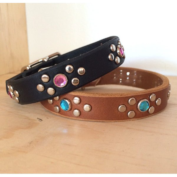 Flora Leather Dog Collar