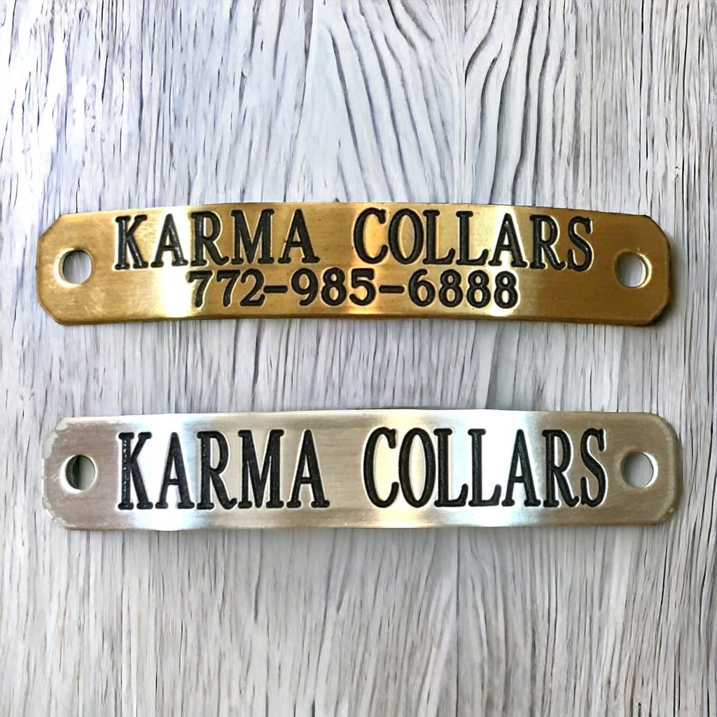 3/4" Wide Basic Leather Dog Collar with Nameplate