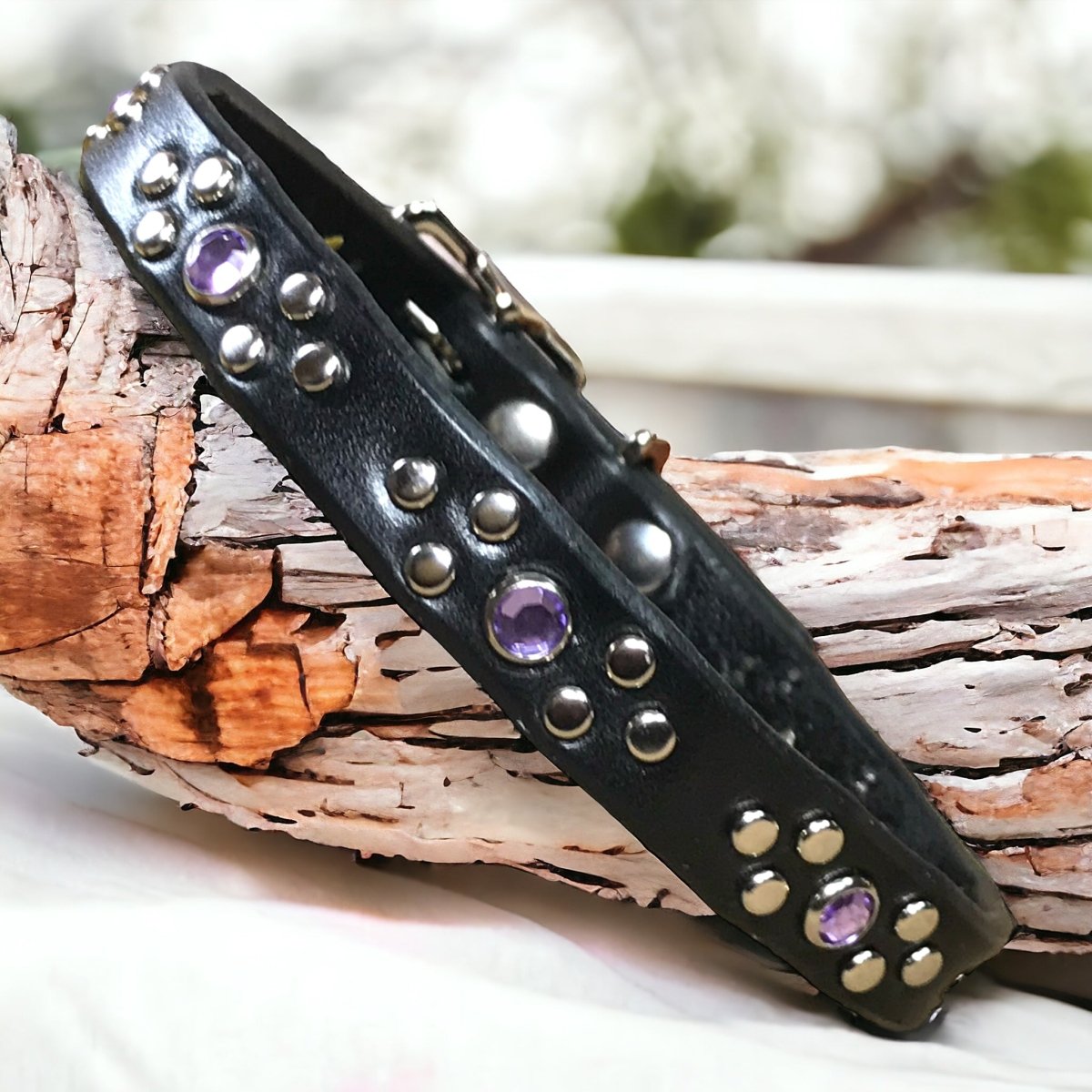 Flora Leather Dog Collar