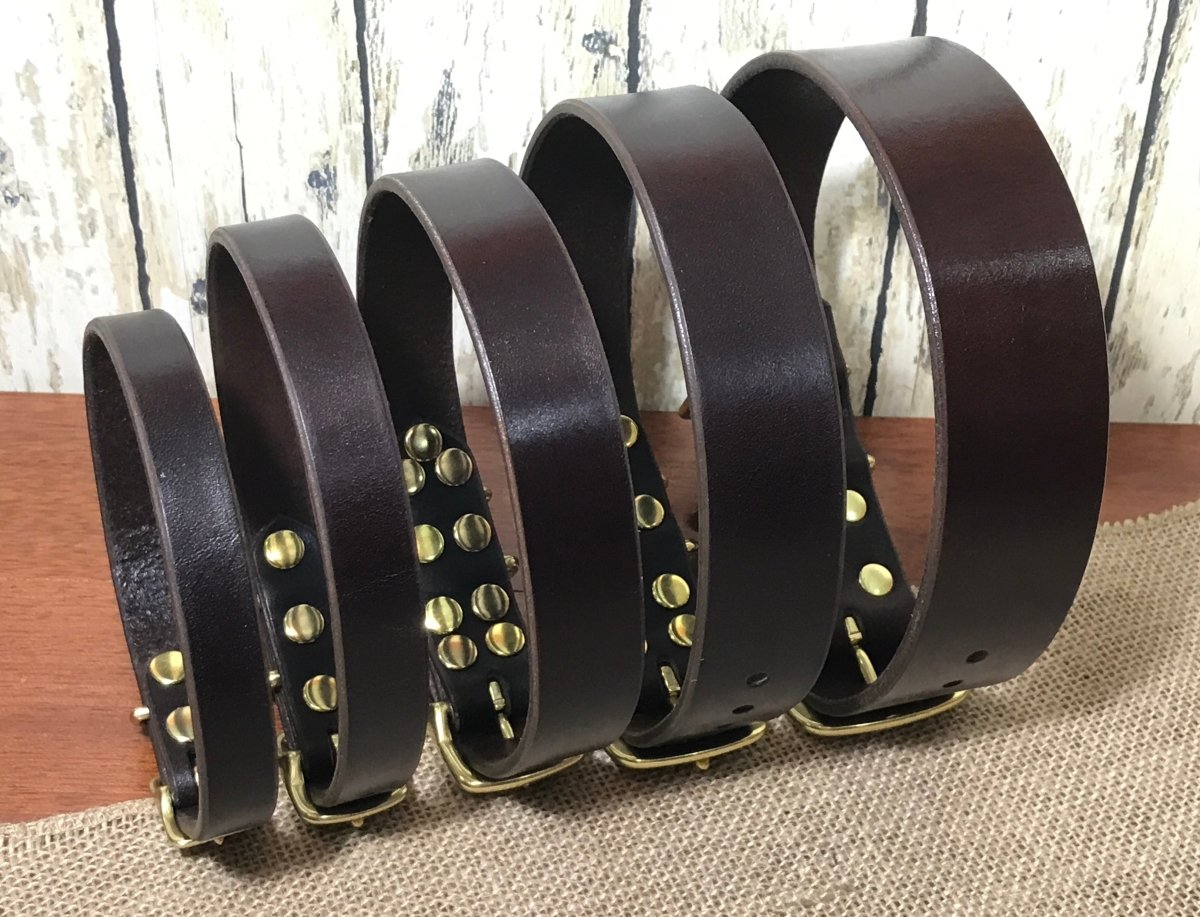 Leather Dog Collars 5/8", 3/4", 1", 1.25", & 1.5" Wide