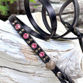 Matching Leather Dog Leash Milan with Crystals