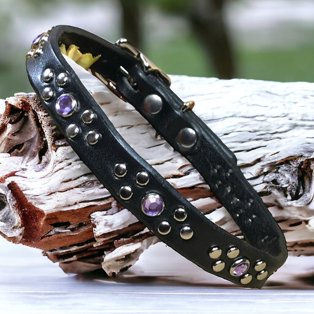 Flora Leather Dog Collar