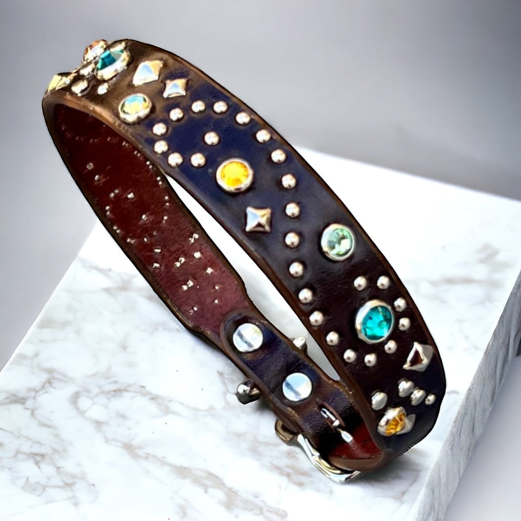 Stargazer SL Leather Dog Collar