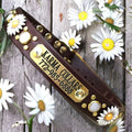Yessena Nameplate Leather Dog Collar