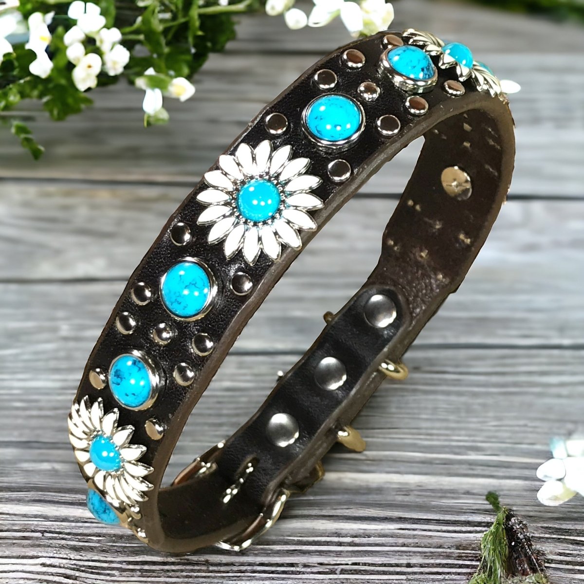 Designer Leather Dog Collar Yessena