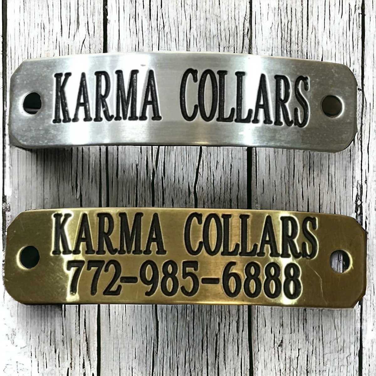 Yessena Nameplate Leather Dog Collar