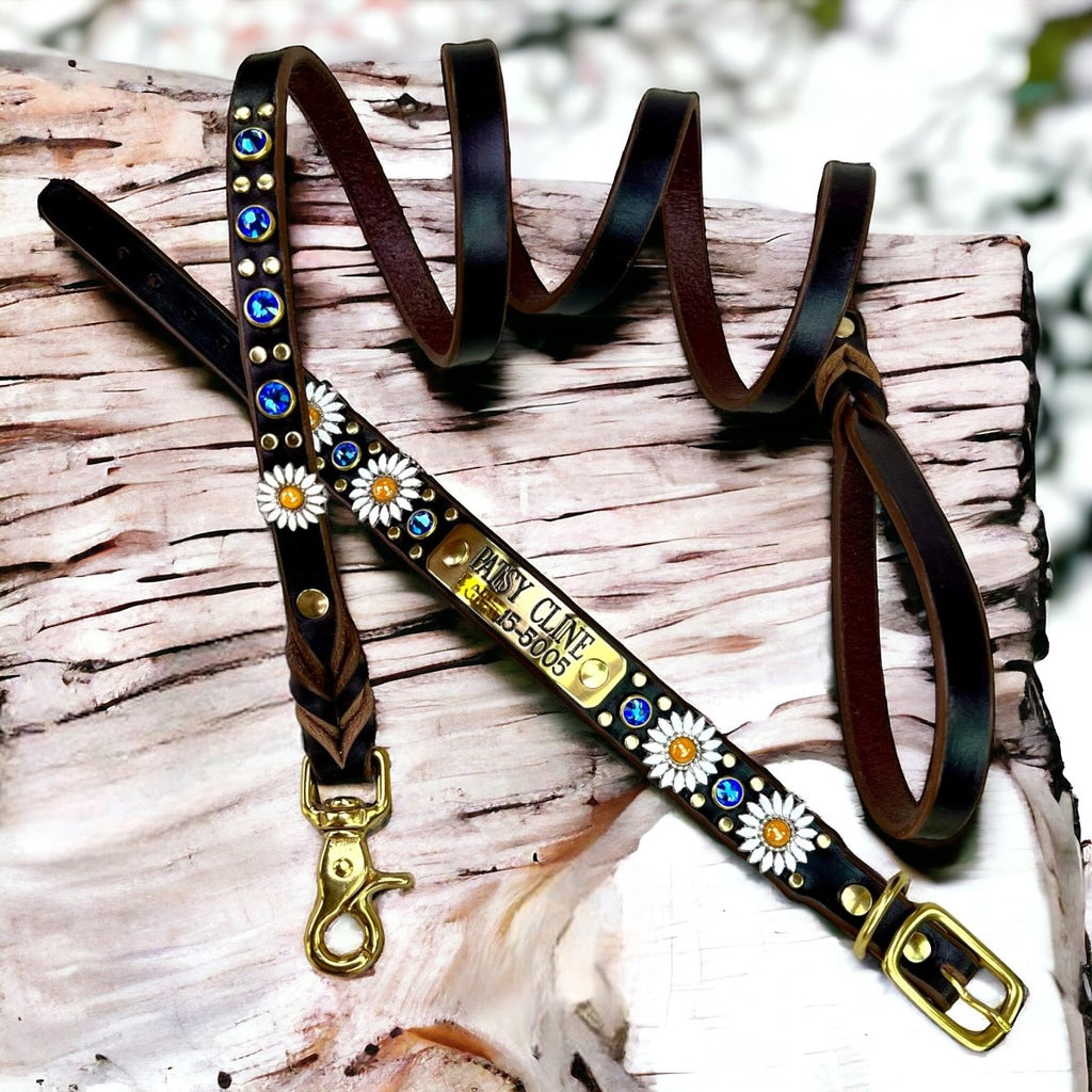 Personalized Leather Dog Collar Yessena