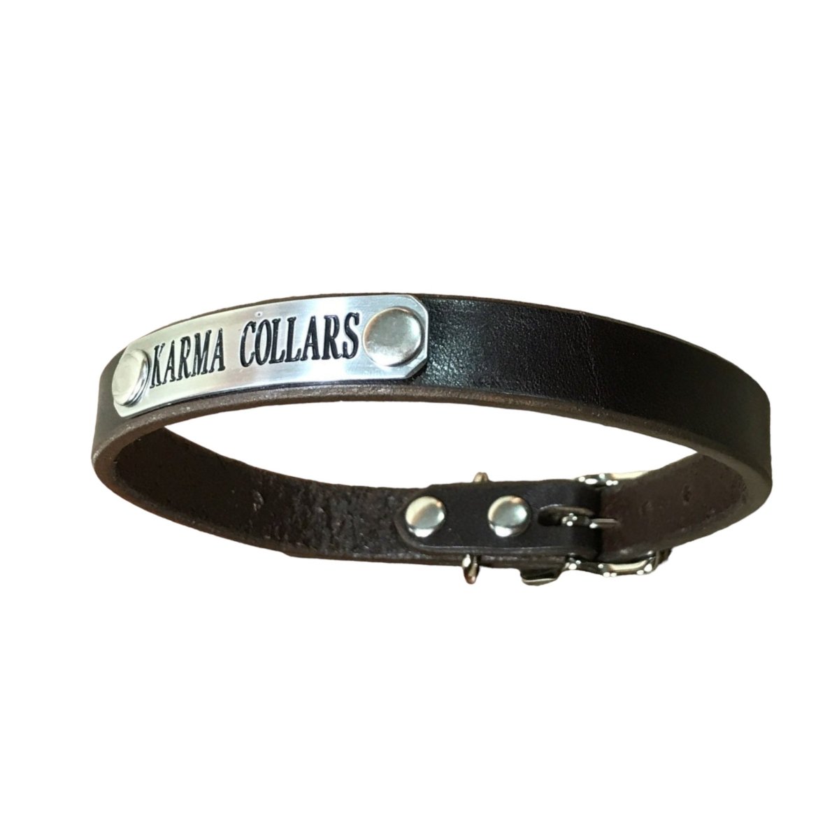 5/8" Wide Basic Leather Dog Collar with Nameplate