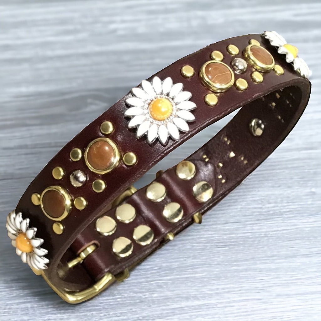 Designer Leather Dog Collar Yessena