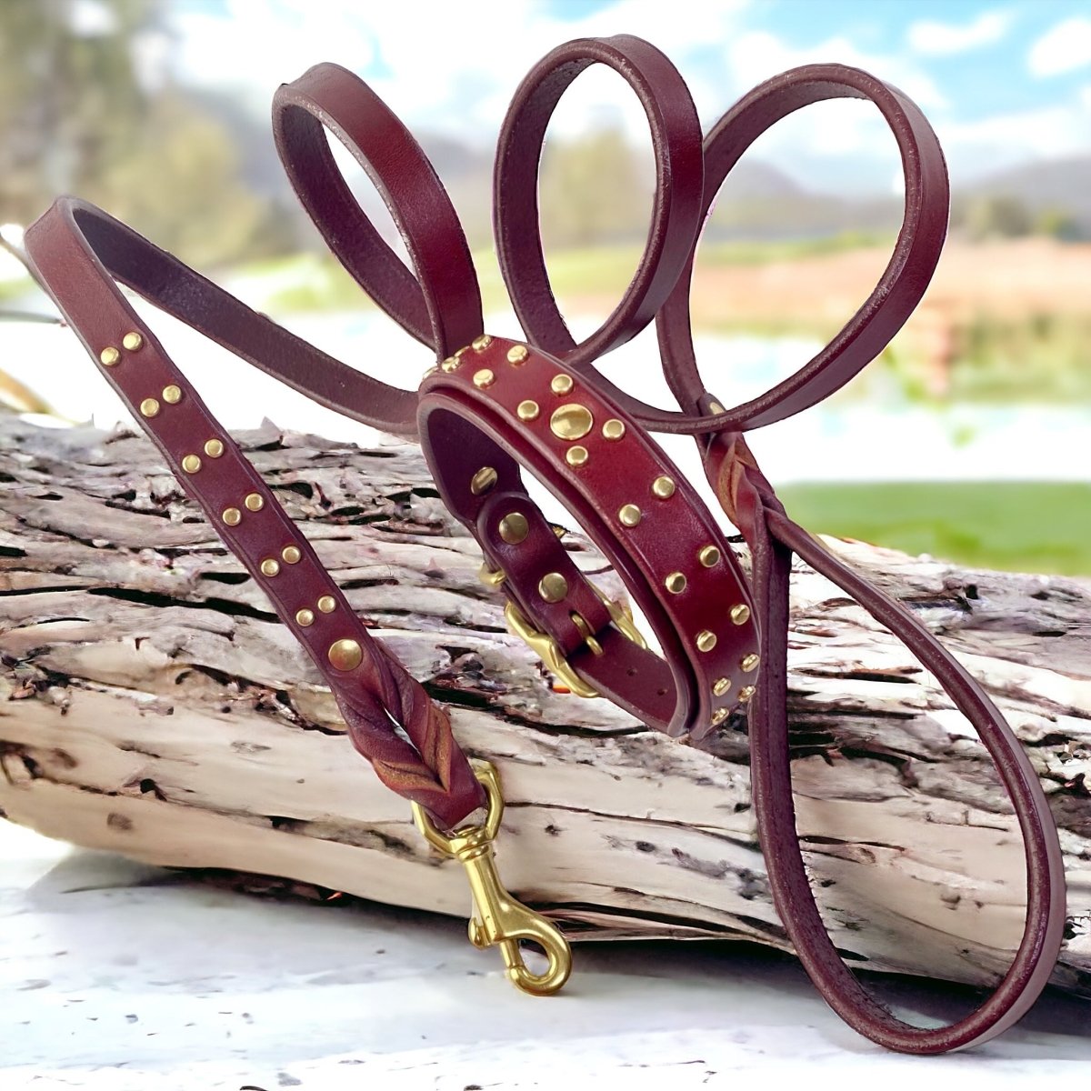 Hamptons Leather Dog Collar
