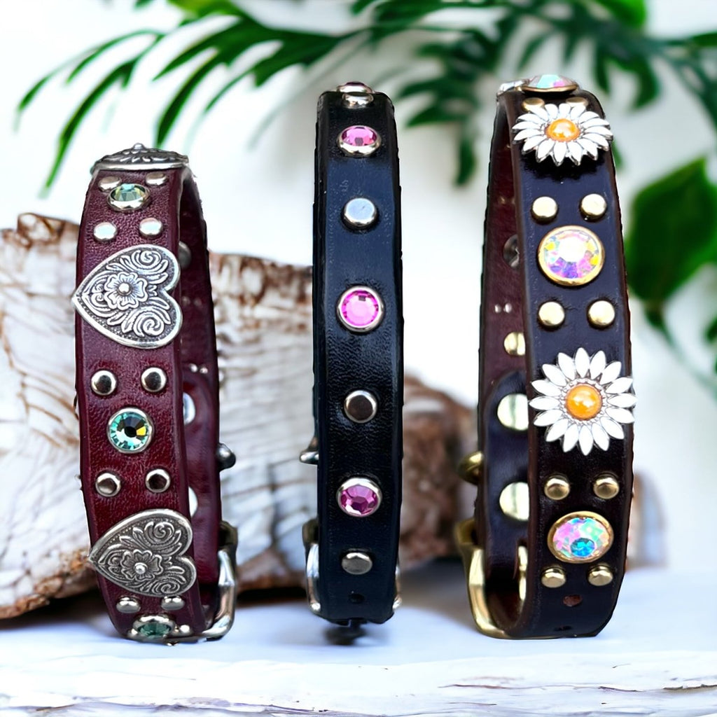 Leather Dog Collar Little Blossom