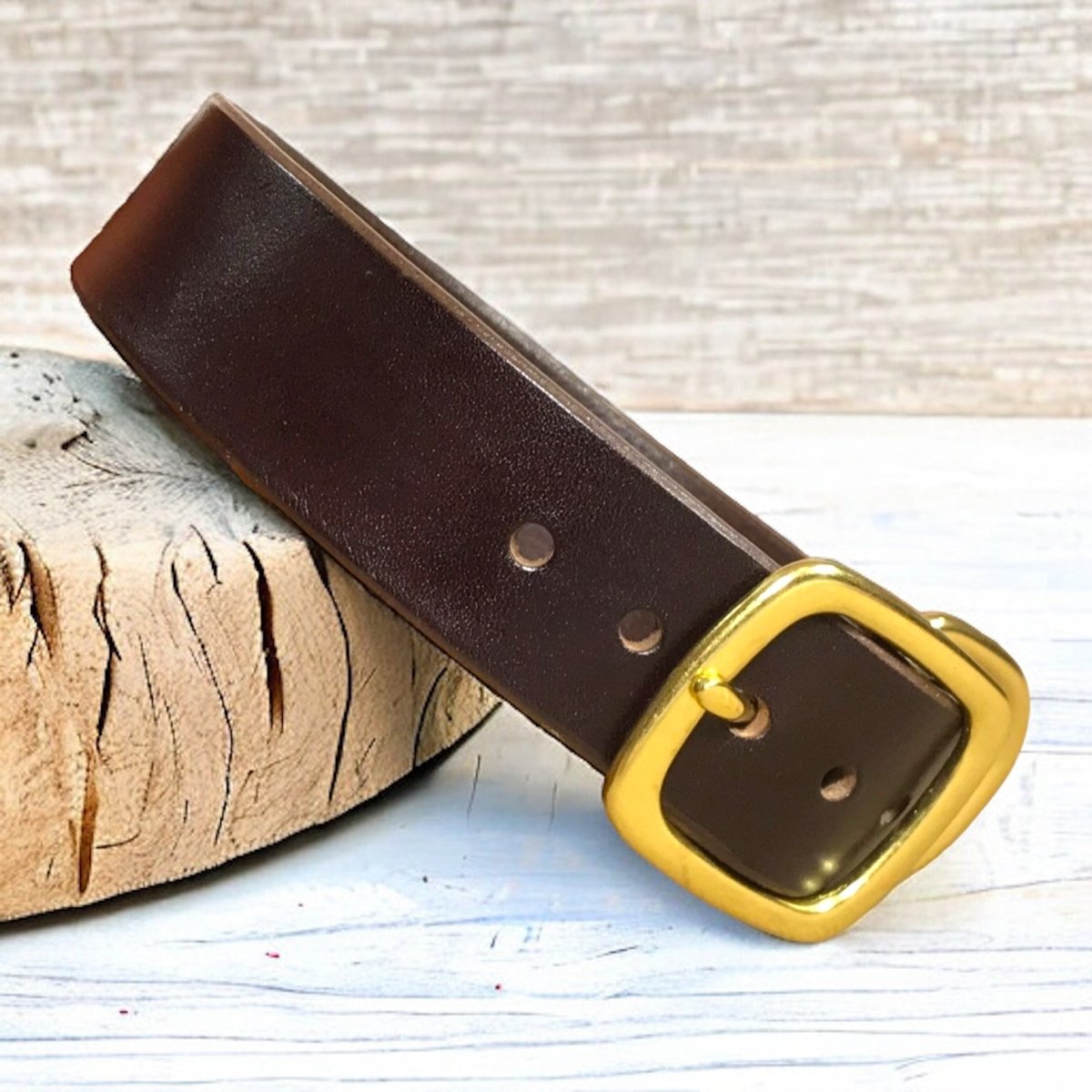 Leather Dog Collar with Nameplate 1.25" Wide