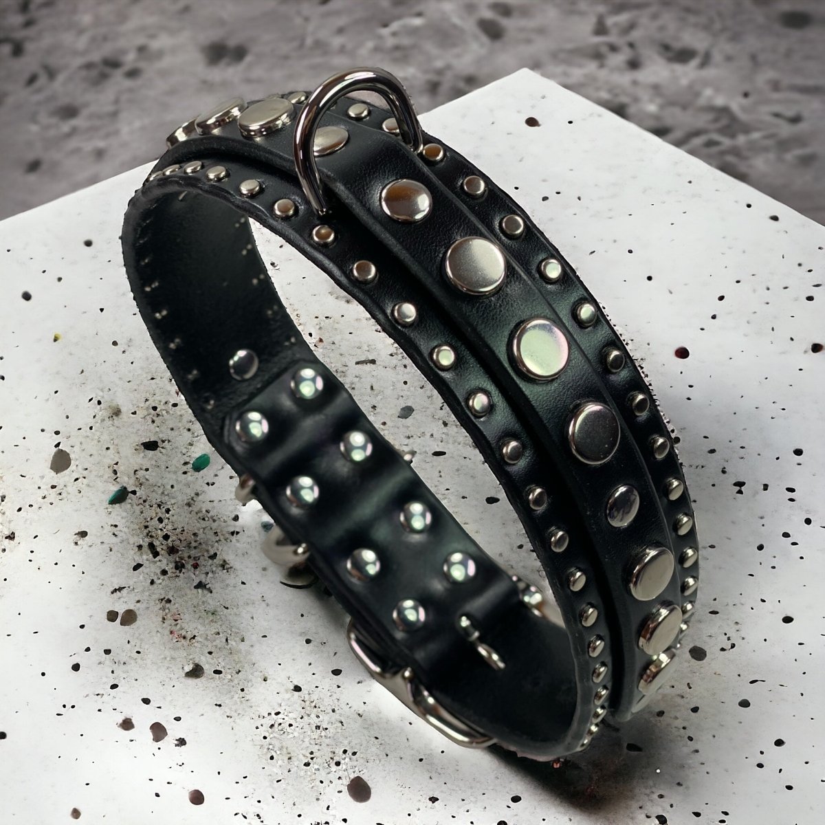 1.25" Havana Leather Dog Collar